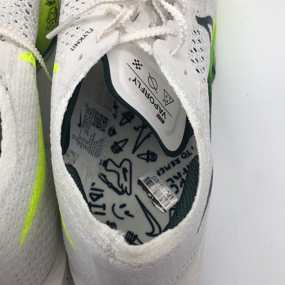 Mens Nike ZoomX Vaporfly Next% FK White/Green FZ4017-100 *Tried on * Sz 11 - Picture 7 of 12
